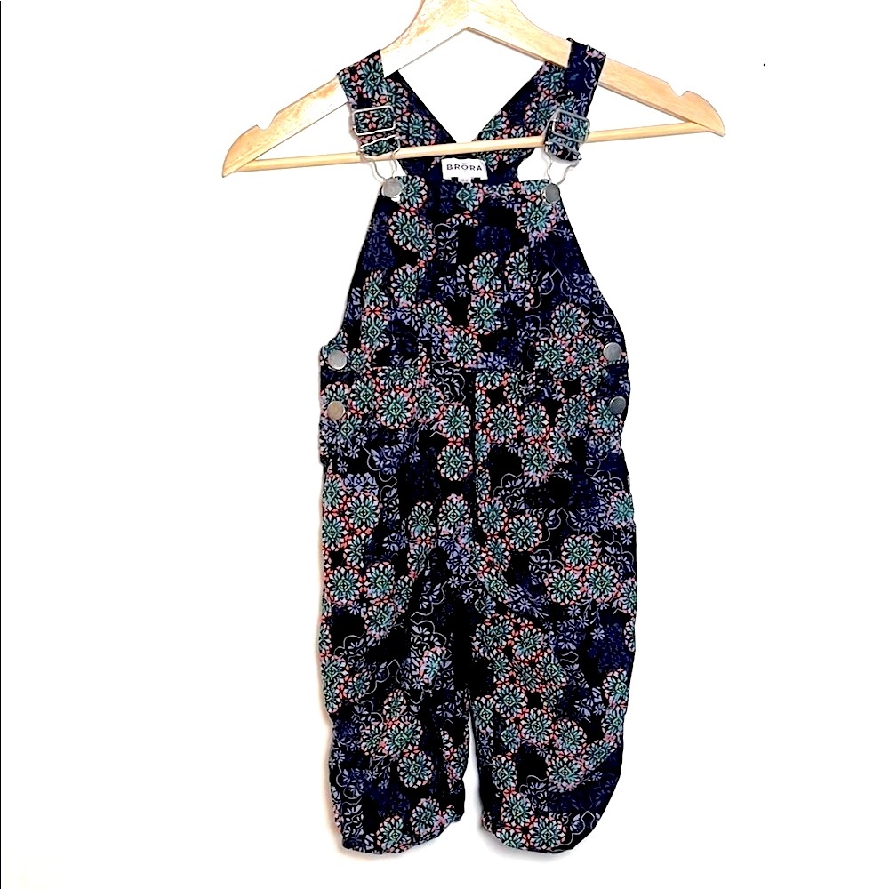 Brora Kids 3-4 Overalls - Multicolor Geometric Floral Pattern